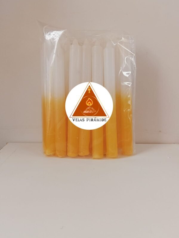 VELA PALITO AMARELO E BRANCO